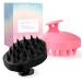 URTHEONE 2 Pack Hair Scalp Massager Shampoo Brush Scalp Scrubber with Soft Silicone Bristles for Hair Growth and Dandruff Removal (Black&Pink)