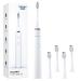 Mitimi Electric Toothbrush Rechargeable Power Sonic Toothbrush with 40000VPM 5 Optional Modes Smart Timer 5 Replacement Brush Heads Sonic Toothbrush for Adults IPX7 Waterproof White