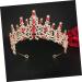 Ipetboom Diamond Crown Rhinestone The Crown Tiara for Women Bridal Hair Clip Bridal Crown Women Crown Shiny Birthday Prom Crowns Girl Hair Clips Hair Bands Crystal Wedding Bride Zinc Alloy 17X17X7.5CM Golden Red - Buy Online on GoSupps.com