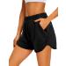 XIEERDUO Women's Workout Shorts - Black, X-Large | Athletic Running Dolphin Shorts with Zipper Pockets - Buy Online on GoSupps.com