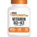 BulkSupplements.com Vitamin D3 + K2 5000 IU Softgels - D3 K2 Supplement for Immune Health - Gluten Free 1 Softgel per Serving 365 Count (Pack of 1)