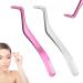 Premium 2PCs Eyelash Applicator Tool Set | Stainless Steel Curved & Pointed Eyelash Pincers for Extensions & Curling | Perfect Eyelash Comb - Buy Online on GoSupps.com