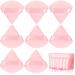 8 Pcs Cotton Powder Puff Face,JASSINS Triangle super soft Both dry and wet Makeup Setting Puff,For Concealer/Loose Powder/Body Powder/Foundation/Blush Makeup Sponge Set (Pink)