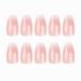 Buy Medium Length Nude French Tip Press On Nails | Glossy Pink White Gradient | Reusable Acrylic False Nails for Women | 24pcs Manicure Set - Buy Online on GoSupps.com