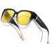 LVIOE Fit Over Blue Light Blocking Glasses for Women Men Oversized Square Over Glasses Anti Eyestrain Sleep Better BL7511Y A02 Gradient Blue