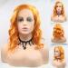 Xiweiya Short Orange Lace Front Wig for Women | Mixed Colors Synthetic Heat-Resistant Fiber | Cosplay Wig - 35.6 cm - Buy Online on GoSupps.com