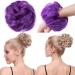 Thick Hair Donut Scrunchie Hair Bun Updo Hairpiece Scrunchy Wavy Curly Messy Hair Ribbon Hair Chignons Ponytail Extension Dark Purprle Thick Dark Purprle