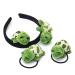 She's Shining 4PSC 3D turtle headband hair tie and brooch fluffy animal head cover for women and girls make-up spa shower green 1 count (pack of 4)