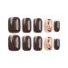Shop Fall Press On Nails - Short Square Thanksgiving Glitter Designs | Brown Glue On Acrylic Nails for Autumn | Cute Full Cover Nude Artificial Nails - Buy Online on GoSupps.com