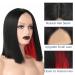 Red Peekaboo Synthetic Bob Wig for Women | Shoulder Length Black with Red Highlights | Blunt Cut Lace Front Bob Wig for Daily Party Wear - Buy Online on GoSupps.com