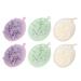 LEORX Loofah Sponge 6pcs Shower Pouf Exfoliating Mesh Bath Loofah Body Scrubber with Elastic Hand Strap Bath Mitt