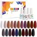 Vishine Gel Nail Polish Set - 21 Colors + Base Top Coats & Matte Top Coat Soak Off Blue Nude Grays Purple Glitter Color Long Lasting LED UV Gel Polish Kit C014