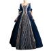 Robe de Renaissance pour femme - Robe gothique en dentelle - Costume de f te m di vale - Robe maxi victorienne r tro l gante - Robe festive - Robe trap ze - Robe swing S Marine