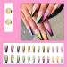 Long Fake Nail Full Cover with Glue Detachable Summer Rainbow Press on Nails 24 Pieces Finger Nail Art Tips for Nail Salons and Women DIY Nail Art - Buy Online on GoSupps.com