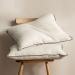 BPC Daunkissen 40x80 spring cushion 2 Set luxurious springs down pillow core surrounded by polyester and 100% organic cotton fabric soft agent sleeping pillows pillow 40x80 cm 40 x 80 cm (2 Set)