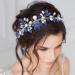 IYOU Women Wedding Headband Blue Bling Rhinestone Hair Pieces Crystal Tiara Baroque Bridal Headpiece Hair Accessories for Brides Evening Party Prom Photography - Buy Online on GoSupps.com