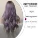 Esmee Ombre Purple to Gray Wigs for Women | Heat-Resistant Synthetic Long Wavy Hair for Daily Wear Parties & Cosplay - Buy Online on GoSupps.com