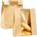 50Pcs Bread Bake Bag Clear Window Sealing Grease Proof Kraft Paper Bag For Food Snacks Cookie Coffee Kitchen Accessory Oil Proof Bag - Buy Online on GoSupps.com