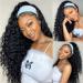 Deep Wave Head Band Wig - 18'' Human Hair Glue-Free Lace Front 150% Density Brazilian Virgin Hair for Black Women - Buy Online on GoSupps.com