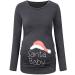 Pregnant Deer Christmas Maternity Hooded Top - XL Grau-2 | Winter Warm Long Sleeve Pullover - Buy Online on GoSupps.com