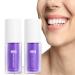 Purple Toothpaste for Teeth Whitening 2pcs Teeth Refresher Purple Color Corrector Booster Toothpaste 3D Teeth Whitening Kit for Tooth Stain Removal Enhances Tooth Brightness