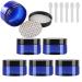 Tianzd 6 pieces Small 100 ml blue plastic empty cream can with black lid 100 g empty socket screw box sheet metal boxes cosmetic tangles 6 pieces spatula blue 100ml