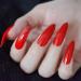 UrtjSDG Extra Long Sharp Stiletto Red False Nails | Complete Press-On Nail Tips with Glue Stickers for Perfect Fit - Buy Online on GoSupps.com