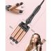 3 Barrel Hair Waver for Large Waves - 25mm Curling Iron with Ceramic Barrels, Temperature Control, Quick Heating, Heat-Resistant Glove - Rose Gold - Buy Online on GoSupps.com