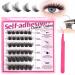 Self Adhesive Lash Clusters Kit Press-on Lashes 10-16MM No Glue Needed DIY Lash Extension Reusable Fuss Free No Sticky Residue Individual Lash Extension Kit (36PCS) A01- 36pcs