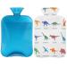 Dinosaur heat bottle with a fluffy cover 2 l capacity hot water bottle with dinosaur motif for cozy nights relieves pain back neck and shoulders