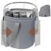 Foldable Bucket 36L Waterproof Oxford Cloth Collapsible Bucket with Plastic Supports on The Rim and Sides - Grey