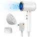 Negative Ion Hair Dryer 1600W Fast Drying Hair Care Hair Dryer with Diffuser Concentrator Nozzle and Anti Leakage Plug(White)