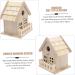 Exceart Unpainted Wooden Birdhouse Set - 3 Decorative Bird Cages (14x13cm) | Bulk Bird Nest Accessories for Garden - Buy Online on GoSupps.com