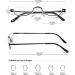 Koosufa Metal Reading Glasses for Men & Women - Spring Hinge Half-Round Frame Stylish & Comfortable Reading Help - Buy Online on GoSupps.com