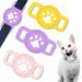 Coholl protective cover compatible with Apple Airtag case 3 pieces silicone shell for GPS Finder dog collar anti-osteet pet loop holder case for cat dog collar children older yellow+pink+purple small