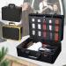 LOYALHEARTDY Professional Barber Case - Salon Hair Cutting Organizer Kit for Clippers Shears & Brushes - Travel Tool Box (D Black+Gold - Buy Online on GoSupps.com