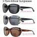 Buy 3 Pack Bifocal Reader Sunglasses for Women - Oversize Retro Cat-eye Reading Glasses (1 Black 1 Black Tortoise 1 Brown Tortoise) - 1.75x - International Shipping Available - Buy Online on GoSupps.com