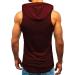 Amussiar Men's Workout Hooded Tank Top - XX-Large Wine Red - Buy Online on GoSupps.com