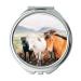 Mirror Compact Mirror animals farm horses pocket mirror portable mirror