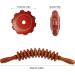 Wooden Massage Roller with Handle - Anti-Cellulite Body Massager for Back Neck & Legs - 12 Wheels - Natural Color - Buy Online on GoSupps.com