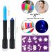 GLEEMEN Neon Face Body Paint Stick 12 Colors UV Blacklight Neon Fluorescent Face Paint with 4 templates Non Toxic Face Painting Club Makeup Art Paint Kit for Adults Kids Halloween Party Carnival 12 UV Colors - Buy Online on GoSupps.com