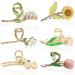 6 pieces of sunflower hair clip metal hair clip wheat hair clips tulip back head clip Large flowers hair clip (combination 1)