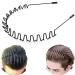 Metal Hair Band for Men Women's Headband, Unisex Black Wavy Spring Sports Headbands for Men's Hair Band Hoop Clips Women Accessories Simple Elastic Non Slip Wide Headwear Bandeau Outdoor
