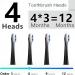 Electric Toothbrush for Adults - 4 Replacement Heads 3 Modes Rechargeable Smart Timer - Black - Buy Online on GoSupps.com