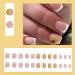 Buy Justotry 24-Piece White Angular Press-On Nails | Gorgeous Sunflower Design | Glossy Fake Nails for Art | Square French Fingernails for Women - Buy Online on GoSupps.com