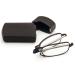 Cokobin foldable reading glasses made of stainless steel mini anti-blue long help for women and men reading aid with hard shell case (brown +2.0) brown +2.0