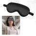 Natural Silk Sleep Mask with Adjustable Strap Elastic Blackout Eye Mask Sleeping Aid Blindfold Eyeshade for Full Night's Sleep Travel and Nap Super Soft and Smooth Eye Sleep Shade Cover (Pure Black)