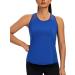 CNJUYEE Women's Workout Tank Top | Soft Mesh Racerback Yoga Shirt | Breathable Athletic Running Summer Top - Dark Blue, Medium - Buy Online on GoSupps.com