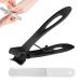 Vbnuyhim Large Nail Clippers Toenail Clippers for Seniors | Portable Stainless Steel Nail Clippers | Long Handle Toenail Clippers with Ergonomic Slant Head Toenail Clippers Black