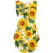 Women's Yellow Flowy Tunic Top | Casual Summer Short Sleeve Shirt for Leggings | Floral Cute Blouse | Size Medium - Buy Online on GoSupps.com